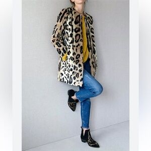 Leopard Print Sweater Coat
